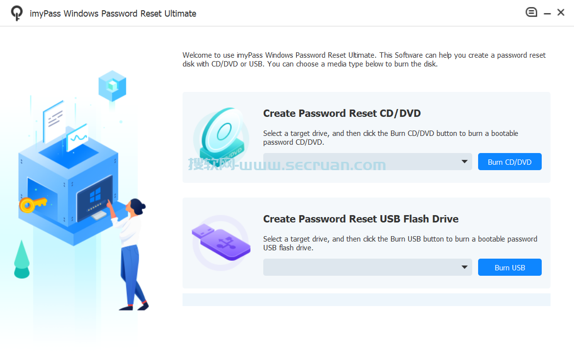 重置系统密码 imyPass Windows Password Reset Ultimate 1.0.12 绿色汉化版 绿色版 汉化版 第2张